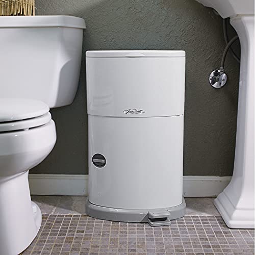 Akord Slim Incontinence Disposal System with Odor Lock, Discrete Style, White, 20" H X 11" W X 9.5" D by Winston Brands
