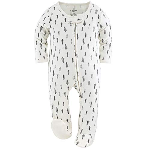 The Peanutshell Footed Baby Sleepers for Boys or Girls, Buffalo Plaid & Woodland, 3 Pack Set (3M) Red from 