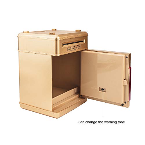 Setibre Piggy Bank, Electronic ATM Password Cash Coin Can Auto Scroll Paper Money Saving Box Toy Gift for Kids (Gold) by Setibre