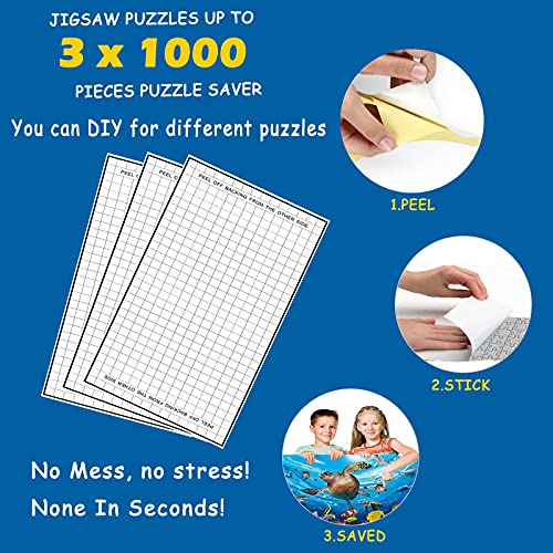 20 Sheets Puzzle Saver, Puzzle Glue and Frame, No Mess Puzzle Saver Kit for Large Puzzles - Use These Puzzle Glue Sheets to Preserve Your Finished Puzzle Save Up to 3 x 1000 Piece Puzzles for Adults by SHENGXIN