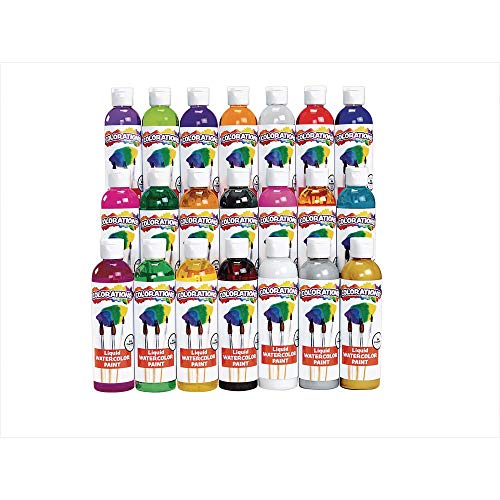 Colorations Liquid Watercolor Paints 8 oz. Bottles Classroom Supplies for Arts and Crafts Multicolor Variety Pack (Pack of 21) by Discount School Supply - Excelligence