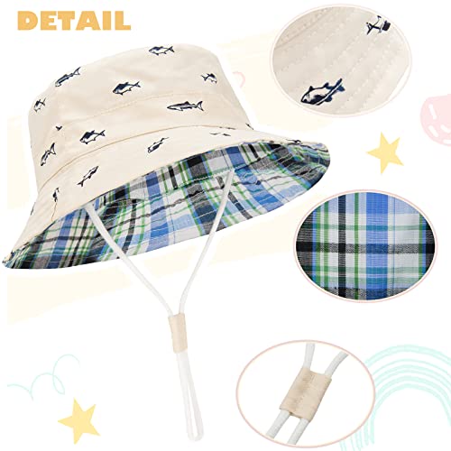 Durio Baby Sun Hat Summer Beach UPF 50+ Sun Protection Baby Boy Hats Double Sides Toddler Sun Hats Cap for Baby Girl Kid Bucket Hat Beige 19.7"(50cm)/12-24 Months from 