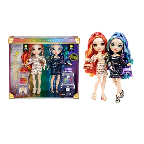 Rainbow High Special Edition Twin (2-Pack) Laurel & Holly De'Vious Fashion Dolls, Multicolor Designer Metallic Outfits, Gift for Kids and Collectors, Toys for Kids Ages 6 7 8+ to 12 Years Old by MGA Entertainment