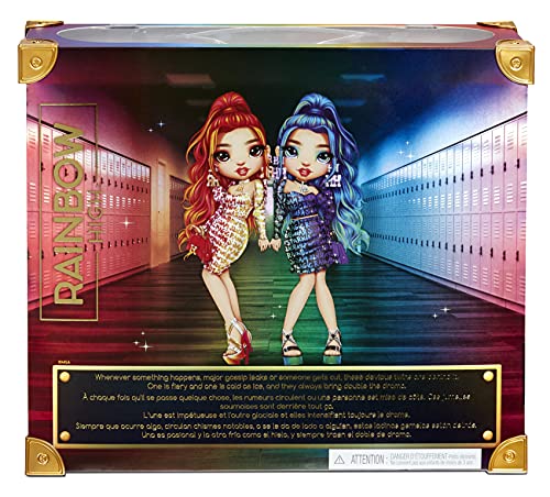 Rainbow High Special Edition Twin (2-Pack) Laurel & Holly De'Vious Fashion Dolls, Multicolor Designer Metallic Outfits, Gift for Kids and Collectors, Toys for Kids Ages 6 7 8+ to 12 Years Old by MGA Entertainment