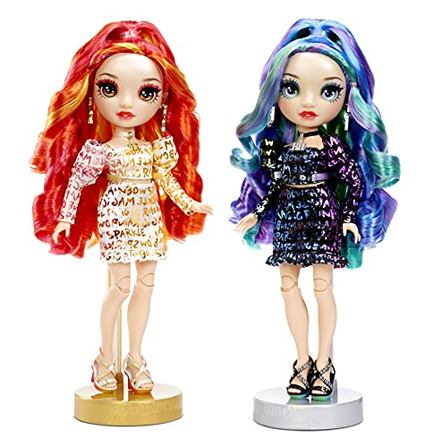 Rainbow High Special Edition Twin (2-Pack) Laurel & Holly De'Vious Fashion Dolls, Multicolor Designer Metallic Outfits, Gift for Kids and Collectors, Toys for Kids Ages 6 7 8+ to 12 Years Old by MGA Entertainment