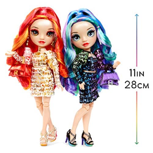 Rainbow High Special Edition Twin (2-Pack) Laurel & Holly De'Vious Fashion Dolls, Multicolor Designer Metallic Outfits, Gift for Kids and Collectors, Toys for Kids Ages 6 7 8+ to 12 Years Old by MGA Entertainment
