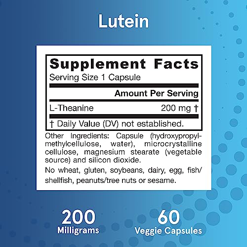 Jarrow Formulas Theanine 200 mg, Neurologically Active Amino Acid, Found in Green Tea, Promotes Relaxation, White, 60 Count from Jarrow Formulas