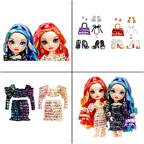 Rainbow High Special Edition Twin (2-Pack) Laurel & Holly De'Vious Fashion Dolls, Multicolor Designer Metallic Outfits, Gift for Kids and Collectors, Toys for Kids Ages 6 7 8+ to 12 Years Old by MGA Entertainment