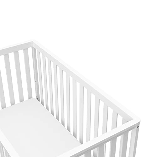 Storkcraft Santa Monica 5-in-1 Convertible Crib (White with Pebble Gray) â Modern, Two-Tone Baby Crib, Converts to Toddler Bed, Daybed and Full-Size Bed, Fits Standard Full-Size Crib Mattress by Storkcraft
