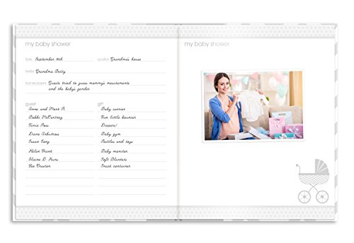 Pearhead First 5 Years Chevron Baby Memory Book with Clean-Touch Baby Safe Ink Pad to Make Babyâs Hand or Footprint Included, Gray Chevron from Pearhead