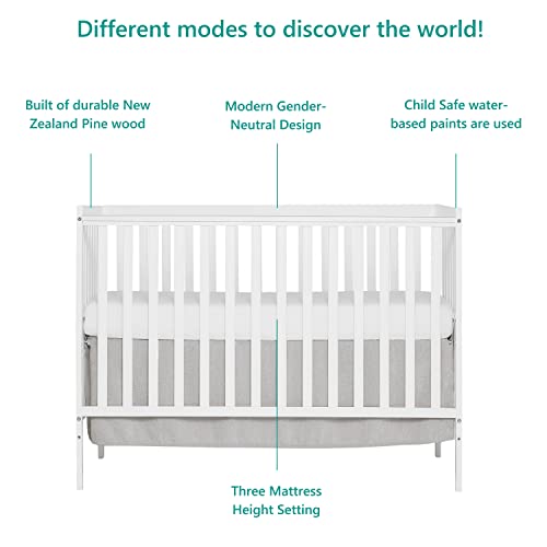 Dream On Me Synergy 5-in-1 Convertible Crib in White, Greenguard Gold Certified from Dream On Me