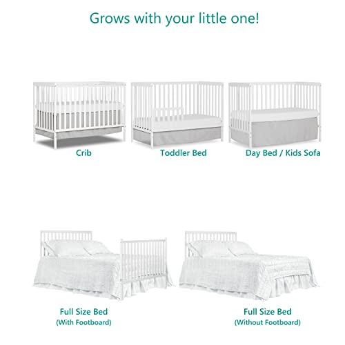 Dream On Me Synergy 5-in-1 Convertible Crib in White, Greenguard Gold Certified from Dream On Me