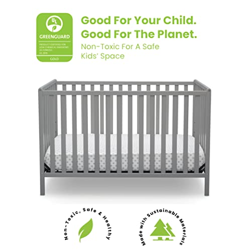 Delta Children Heartland 4-in-1 Convertible Crib, Grey by Delta Baby Dropship