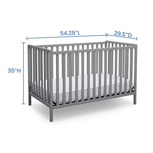 Delta Children Heartland 4-in-1 Convertible Crib, Grey by Delta Baby Dropship