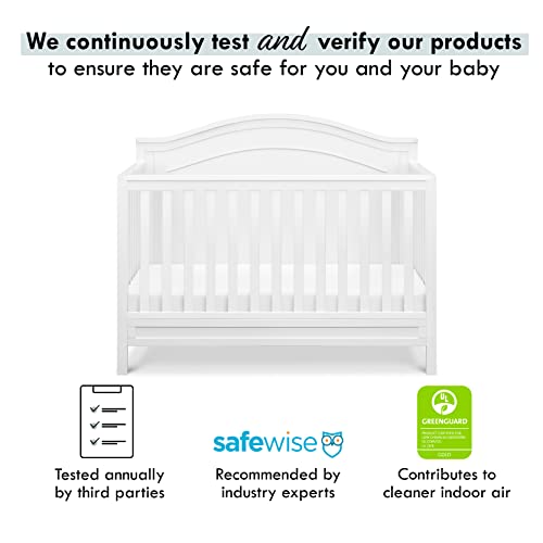 DaVinci Charlie 4-in-1 Convertible Crib in White, Greenguard Gold Certified by DaVinci - DROPSHIP