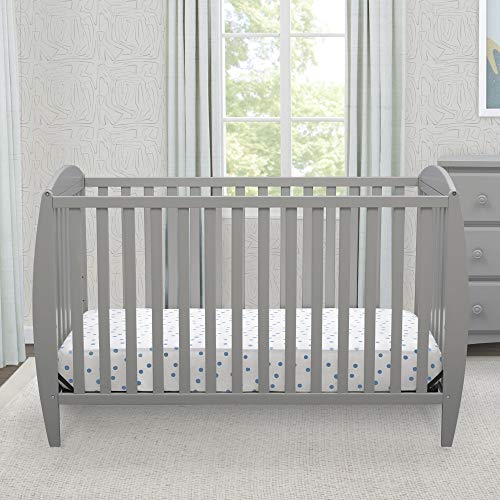 Delta Children Twinkle 4-in-1 Convertible Baby Crib, Easy to Assemble, Sustainable New Zealand Wood, Grey by Delta Enterprise Corp - PLA