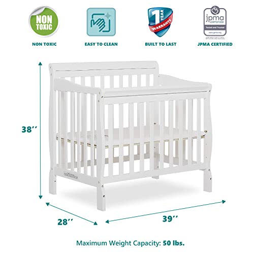 Dream On Me Aden 4-in-1 Convertible Mini Crib in White, Greenguard Gold Certified from Dream on Me