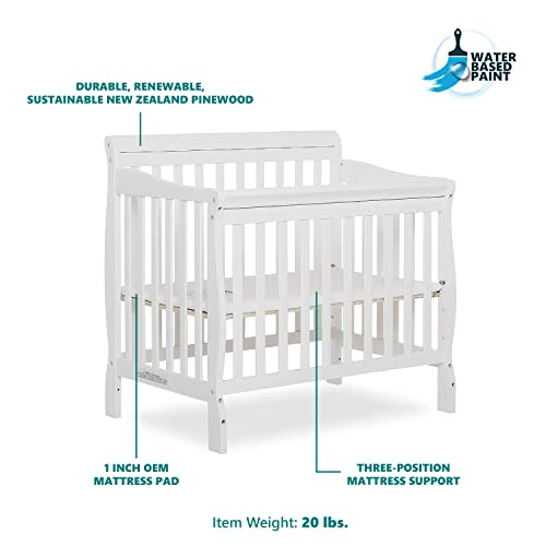 Dream On Me Aden 4-in-1 Convertible Mini Crib in White, Greenguard Gold Certified from Dream on Me