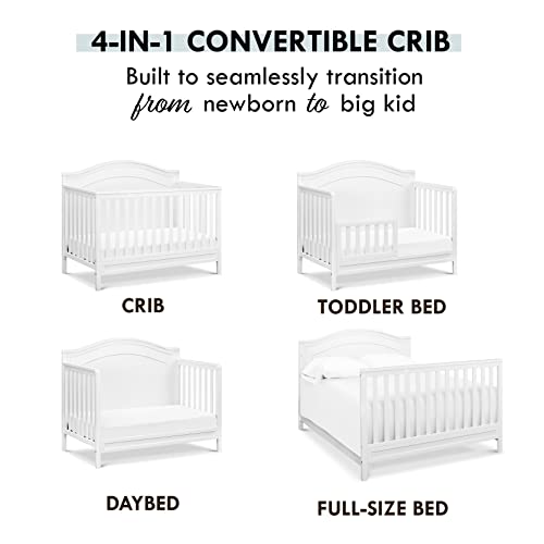 DaVinci Charlie 4-in-1 Convertible Crib in White, Greenguard Gold Certified by DaVinci - DROPSHIP