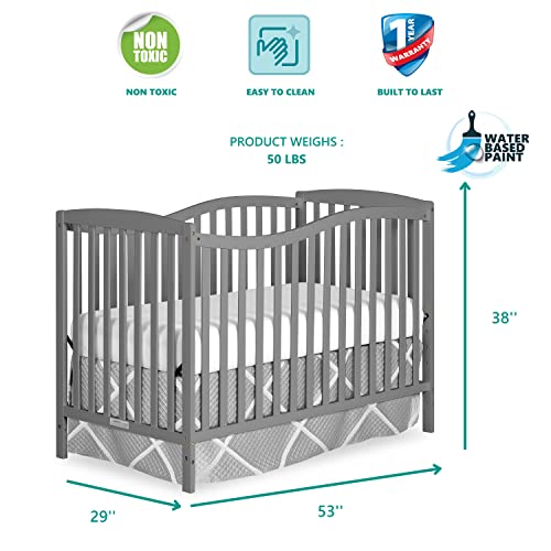 Dream On Me Chelsea 5-in-1 Convertible Crib, Storm Grey by Dream on Me