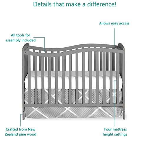 Dream On Me Chelsea 5-in-1 Convertible Crib, Storm Grey by Dream on Me