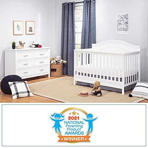 DaVinci Charlie 4-in-1 Convertible Crib in White, Greenguard Gold Certified by DaVinci - DROPSHIP