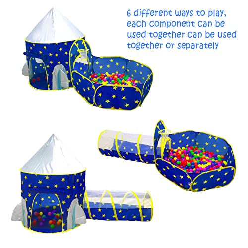 PigPigPen 3pc Kids Play Tent for Boys with Ball Pit, Crawl Tunnel, Princess Tents for Toddlers, Baby Space World Playhouse Toys, Boys Indoor& Outdoor Play House, Perfect Kidâs Gifts from Dongguan Sainuo Outdoor Gear Co., Ltd