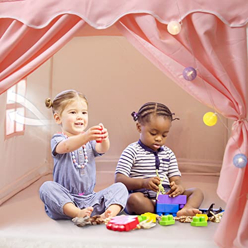 Kids Play Tents, Extra Large Playhouse for Girls, WOOD CITY Princess Castle Children Fairy Play Castle Tents Toys Gifts Indoor & Outdoor.(with Lights and Flags from WOOD CITY