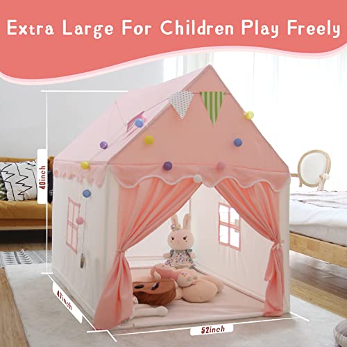 Kids Play Tents, Extra Large Playhouse for Girls, WOOD CITY Princess Castle Children Fairy Play Castle Tents Toys Gifts Indoor & Outdoor.(with Lights and Flags from WOOD CITY