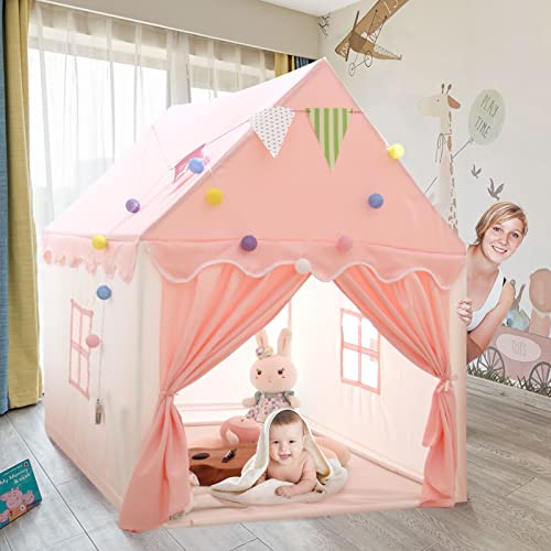 Kids Play Tents, Extra Large Playhouse for Girls, WOOD CITY Princess Castle Children Fairy Play Castle Tents Toys Gifts Indoor & Outdoor.(with Lights and Flags from WOOD CITY