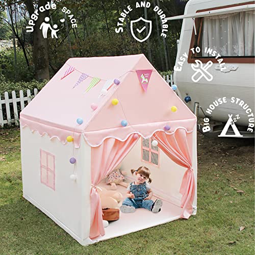 Kids Play Tents, Extra Large Playhouse for Girls, WOOD CITY Princess Castle Children Fairy Play Castle Tents Toys Gifts Indoor & Outdoor.(with Lights and Flags from WOOD CITY