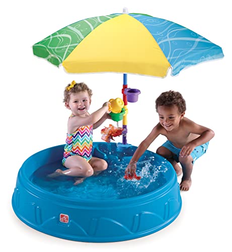 Step2 Play & Shade Pool for Toddlers | Plastic Kids Outdoor Pool, Multicolor from Step2
