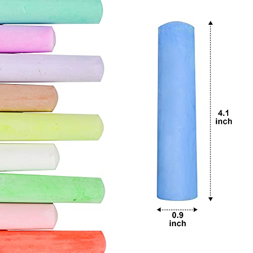 JOYIN 144 PCS Washable Sidewalk Chalks Set in 18 Colors, Non-Toxic Jumbo Chalk for Outdoor Art Play, Painting on School Classroom Chalkboard, Blackboard, Playground, Gift for Birthday Party from JOYIN