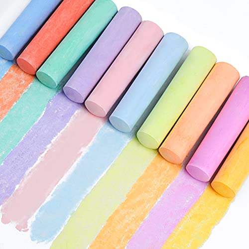 JOYIN 144 PCS Washable Sidewalk Chalks Set in 18 Colors, Non-Toxic Jumbo Chalk for Outdoor Art Play, Painting on School Classroom Chalkboard, Blackboard, Playground, Gift for Birthday Party from JOYIN