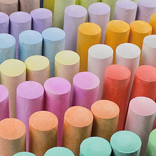 JOYIN 144 PCS Washable Sidewalk Chalks Set in 18 Colors, Non-Toxic Jumbo Chalk for Outdoor Art Play, Painting on School Classroom Chalkboard, Blackboard, Playground, Gift for Birthday Party from JOYIN