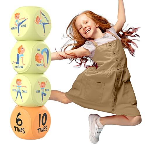 Skywin Kids Yoga Dice - Fun Exercise Dice for Kids Solo or Group Classes, 6-Sided Foam Workout Dice for Home, Classroom and Physical Education Learning by Skywin