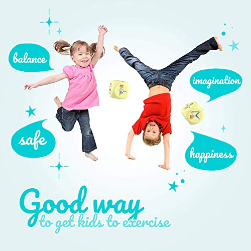 Skywin Kids Yoga Dice - Fun Exercise Dice for Kids Solo or Group Classes, 6-Sided Foam Workout Dice for Home, Classroom and Physical Education Learning by Skywin