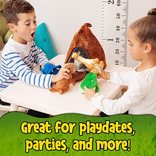Prextex Dinosaur Volcano House with 5 Plush Dinosaurs Great for Kids Plush Toys for Toddlers by Prextex
