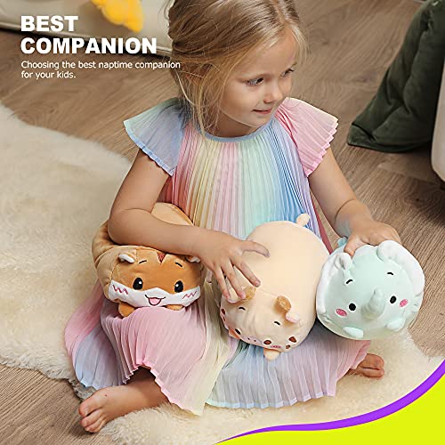 Onsoyours Plush Toys Set, 3Pcs Stuffed Animals with Elephant, Deer and Hamster, Creative Decoration Cuddly Plush Pillows 9" for Kids Girls Boys (Elephant/Deer/Hamster) by Onsoyours