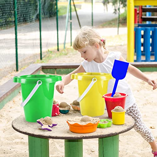 4E's Novelty 7.5" Beach Buckets and Shovels Set for Kids - Strong Large Sand Bucket for Toddler Beach Toys for Kids 3-10, Sand Toys for Kids 6-10 by 4E's Novelty