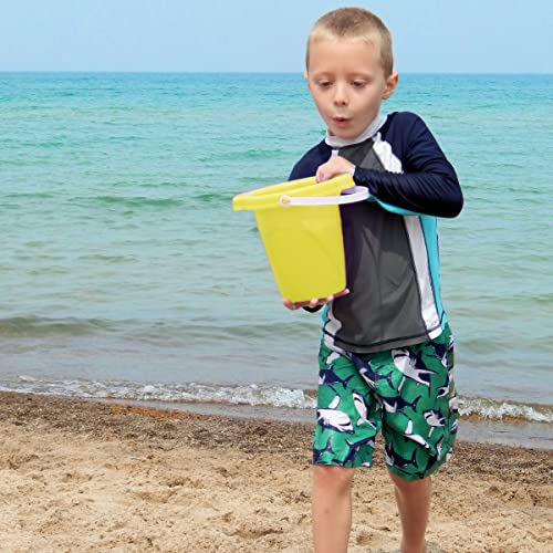4E's Novelty 7.5" Beach Buckets and Shovels Set for Kids - Strong Large Sand Bucket for Toddler Beach Toys for Kids 3-10, Sand Toys for Kids 6-10 by 4E's Novelty