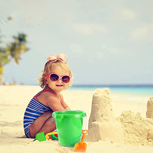 4E's Novelty 7.5" Beach Buckets and Shovels Set for Kids - Strong Large Sand Bucket for Toddler Beach Toys for Kids 3-10, Sand Toys for Kids 6-10 by 4E's Novelty