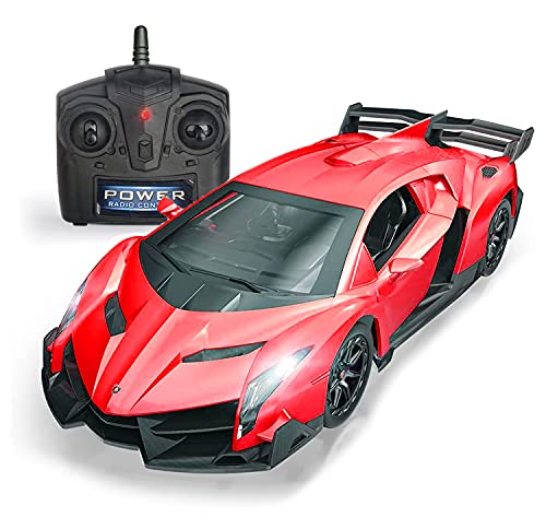 QUN FENG Remote Control RC CAR Racing Cars Compatible with Lamborghini Veneno Officially Licensed 1:24 Toy RC Cars Model Vehicle for Boys 6,7,8 Years Old,red by JINGWEI