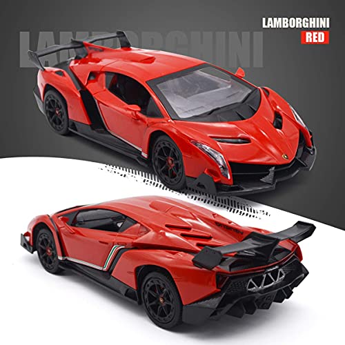 QUN FENG Remote Control RC CAR Racing Cars Compatible with Lamborghini Veneno Officially Licensed 1:24 Toy RC Cars Model Vehicle for Boys 6,7,8 Years Old,red by JINGWEI