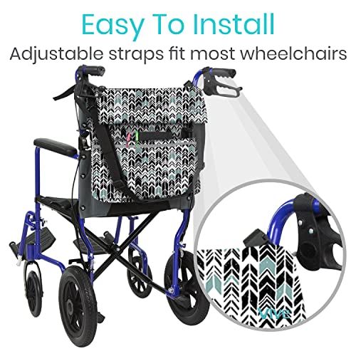 Vive Wheelchair Bag - Electric Wheel Chair Accessories Pouch for Adults, Seniors, 15 Colors - Large Tote Accessory to Hang on Back, Power Transport Storage Travel Backpack for Men, Women from Vive Health
