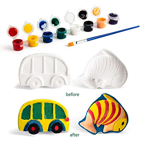 KODATEK 65 Pieces Kids Arts and Crafts Painting Kit, Paint Your Own Figurines, STEAM Projects Creative Activity DIY Toys, Ceramics Plaster Painting Set Gift Toys for 3 4 5 6 7 8+ Year Old Boys & Girls from KODATEK