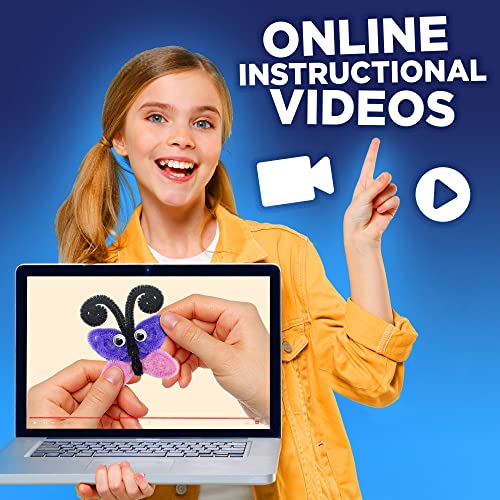 Arts and Crafts Kit for Kids Ages 4-8 - Create 21 Animal and Flower Figures, Gift Set for Boys/Girls by Learn & Climb