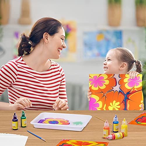 Marbling Paint Kit for Kids Water Art Paint Set Arts and Crafts for Girls & Boys Age 4-12 Gift for Easter Christmas Thanksgiving Kids Activities for Age 4 5 6 7 8 9 10 by KidSquare