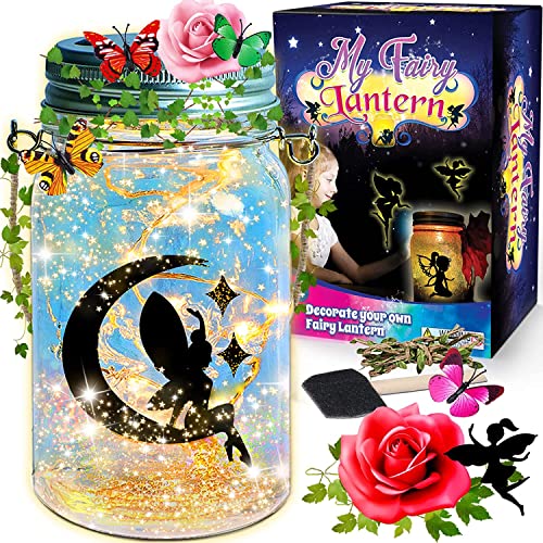 Funzbo Arts and Crafts for Girls - Christmas Craft Kits Gifts for Kids Toys DIY Art Fairy Unicorn Lantern Jar Supplies Kit Party Birthday Gift Ideas for Girl Age 6 7 8 9 10 11 12 Year Old Night Light from FunzBo