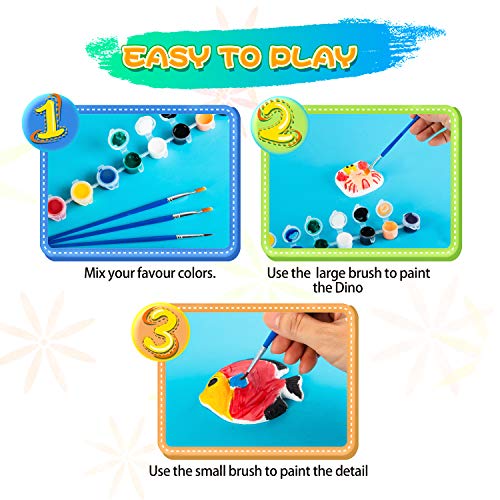 KODATEK 65 Pieces Kids Arts and Crafts Painting Kit, Paint Your Own Figurines, STEAM Projects Creative Activity DIY Toys, Ceramics Plaster Painting Set Gift Toys for 3 4 5 6 7 8+ Year Old Boys & Girls from KODATEK